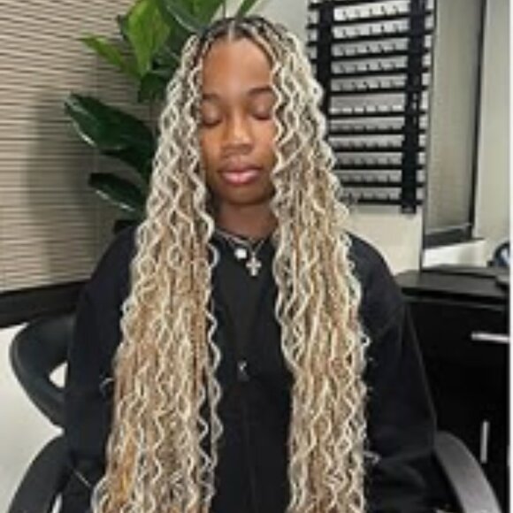 Beautiful 36" HD Lace Knotless Box Boho Braided Lace Wig-Human Hair! - Picture 15 of 16